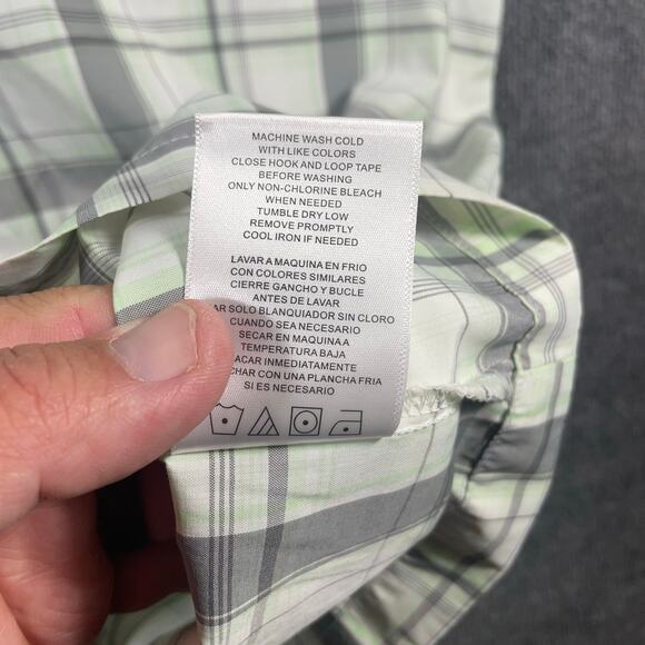 Habit NWT Button Down Fishing Shirt Men's Large Gray/Green Plaid UPF 40+ - Picture 8 of 11